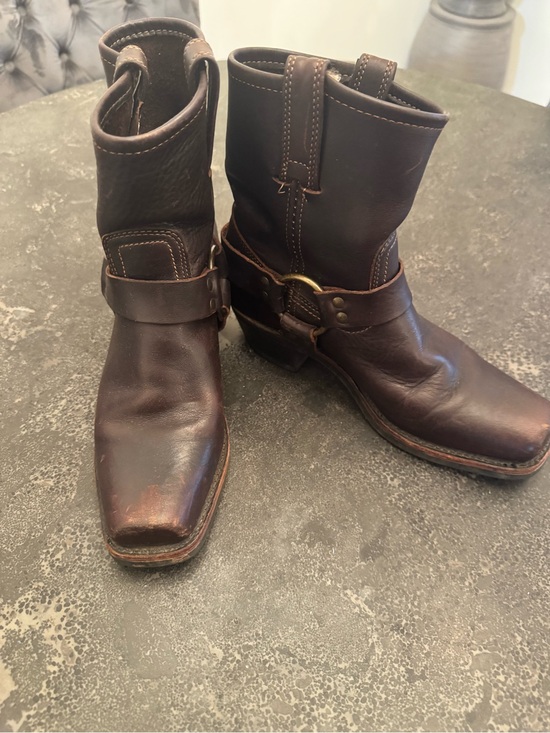 Frye Shoes - Women’s Frye Brown Leather Harness Boots